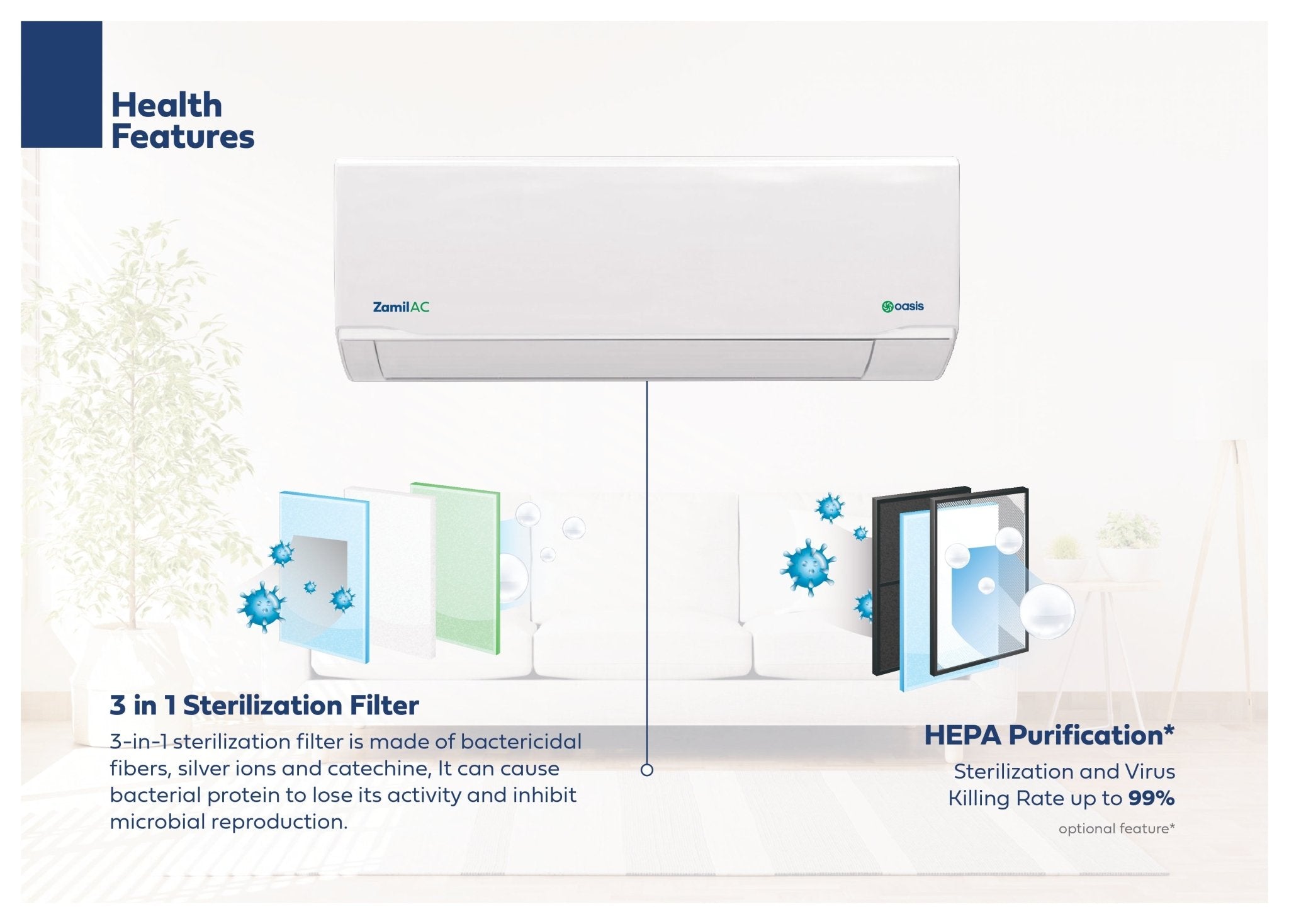 Zamil Oasis Split AC 3 Ton 30600 BTU – Made in KSA - Mangeer Online