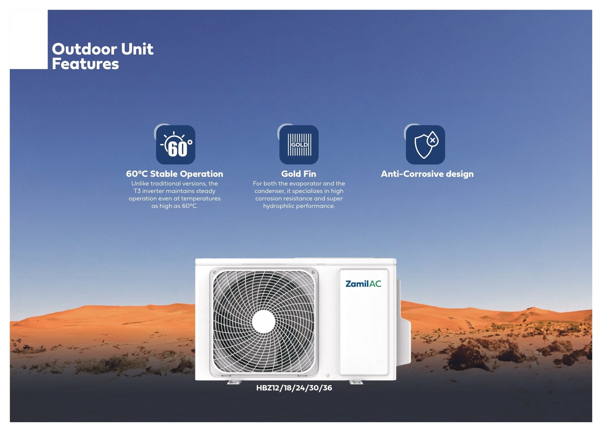 Zamil Oasis Split AC 3 Ton 30600 BTU – Made in KSA - Mangeer Online